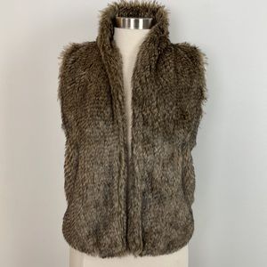 Abercrombie & Fitch Brown Faux Fur Vest